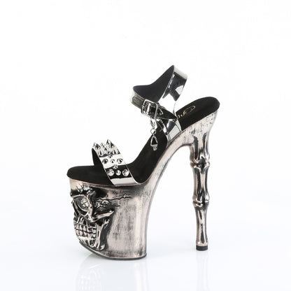 Pleaser  Sandalias RAPTURE-812-lt PEWTER TPU/Satin Pewter Chrome