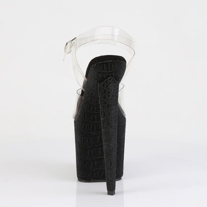 Pleaser Women's Platform Shoes RAZZLE-808WR Clr/Blk Reptile Print