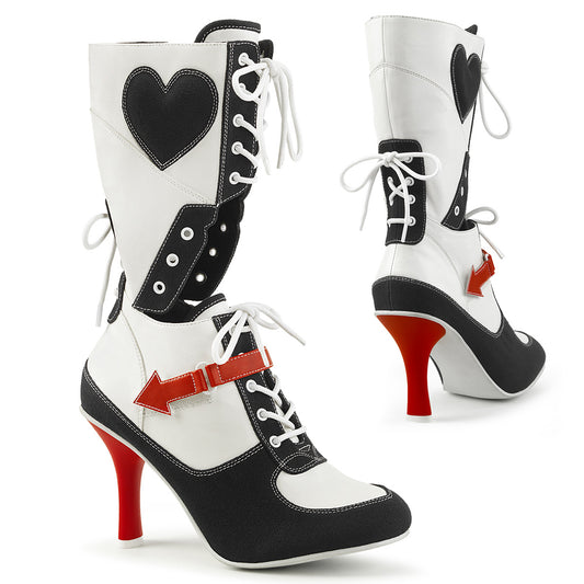 Funtasma Botas de mujer REFEREE-200 lienzo de PU-Negro blanco