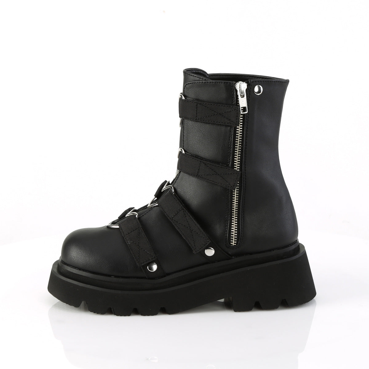 DemoniaCult  Botines RENEGADE-50 Blk Vegan Leather-Nylon