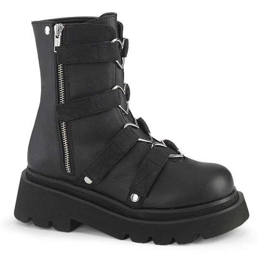 DemoniaCult  Botines RENEGADE-50 Blk Vegan Leather-Nylon