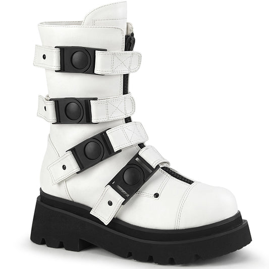 DemoniaCult  Boots RENEGADE-55 Wht Vegan Leather