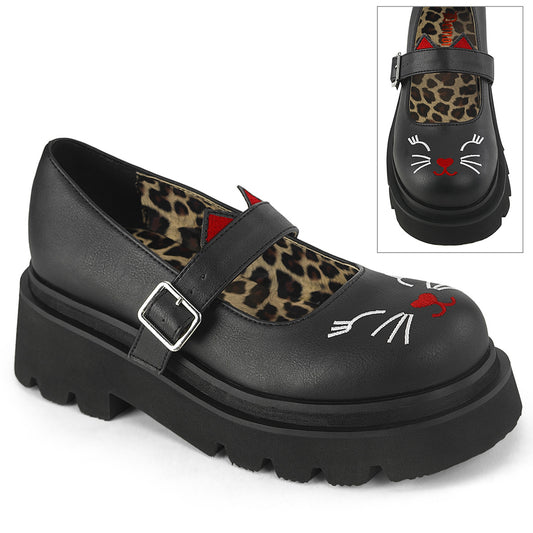 DemoniaCult  Zapatillas RENEGADE-56 BLK de cuero vegano