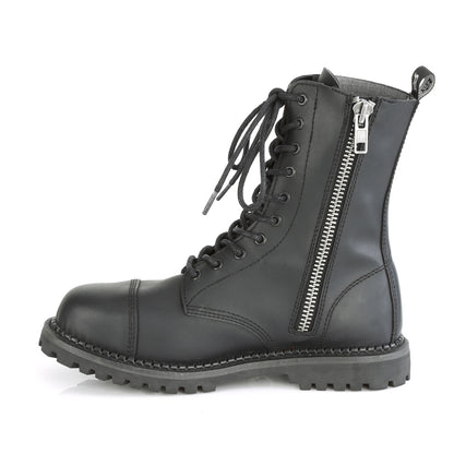 DemoniaCult Botas para hombre RIOT-10 cuero vegano blk
