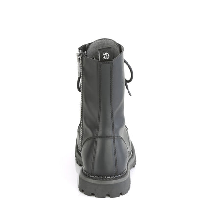 DemoniaCult Botas para hombre RIOT-10 cuero vegano blk