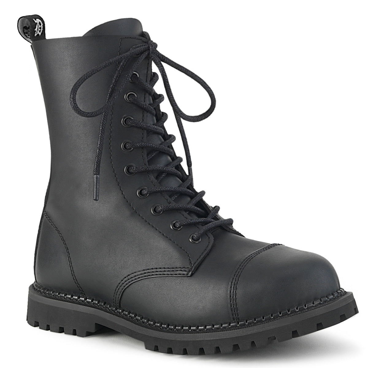 DemoniaCult Botas para hombre RIOT-10 cuero vegano blk