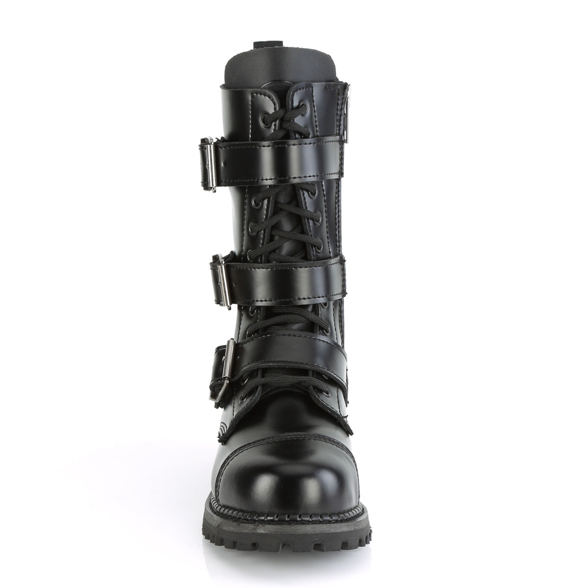 DemoniaCult Botas para hombre RIOT-12bk BLK Leather