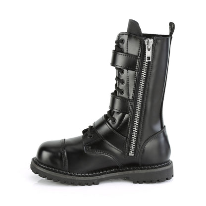 DemoniaCult Botas para hombre RIOT-12bk BLK Leather