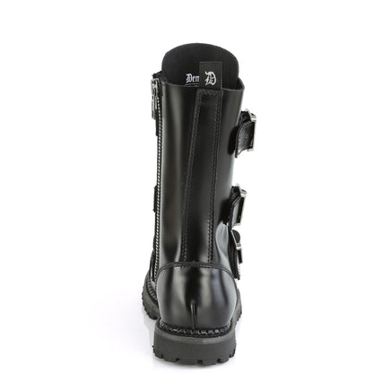 DemoniaCult Botas para hombre RIOT-12bk BLK Leather