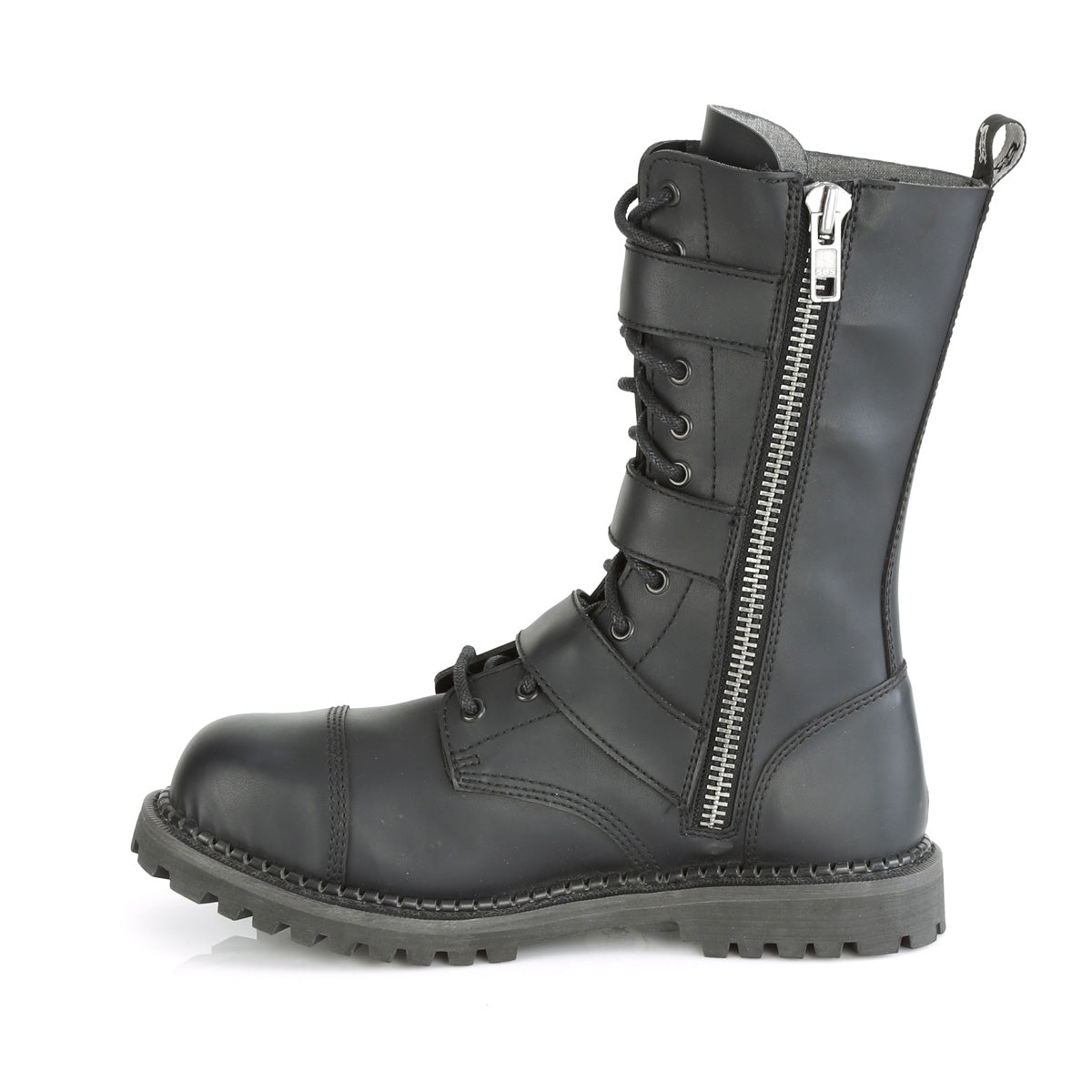 DemoniaCult Botas para hombre RIOT-12BK BLK LOOO VEGANO