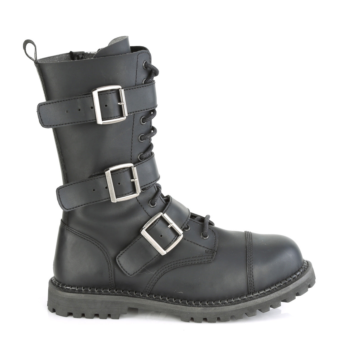 DemoniaCult Botas para hombre RIOT-12BK BLK LOOO VEGANO