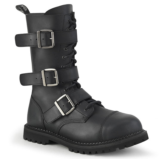 DemoniaCult Botas para hombre RIOT-12BK BLK LOOO VEGANO
