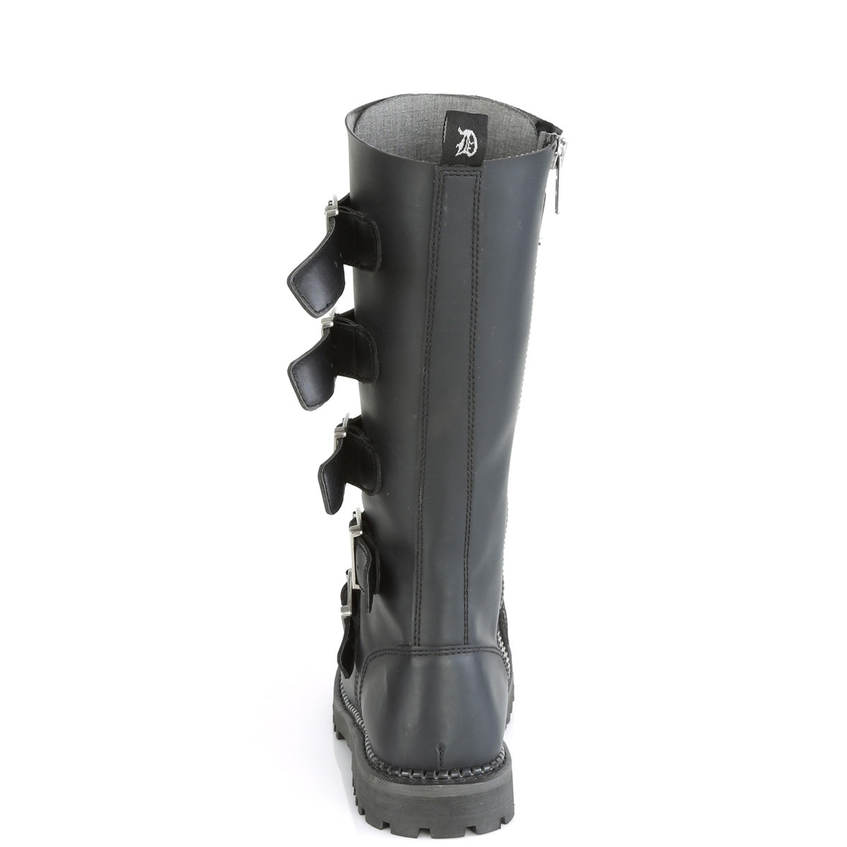 DemoniaCult Botas para hombre RIOT-18bk BLK cuero vegano