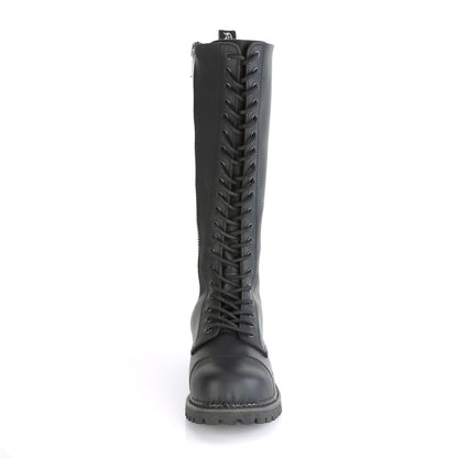 DemoniaCult Botas para hombre RIOT-20 BLK de cuero vegano