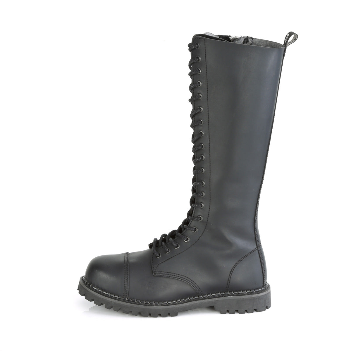 DemoniaCult Botas para hombre RIOT-20 BLK de cuero vegano
