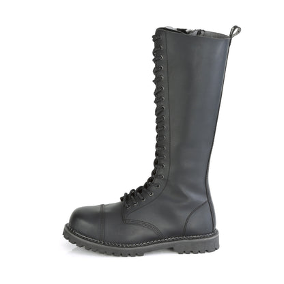 DemoniaCult Botas para hombre RIOT-20 BLK de cuero vegano