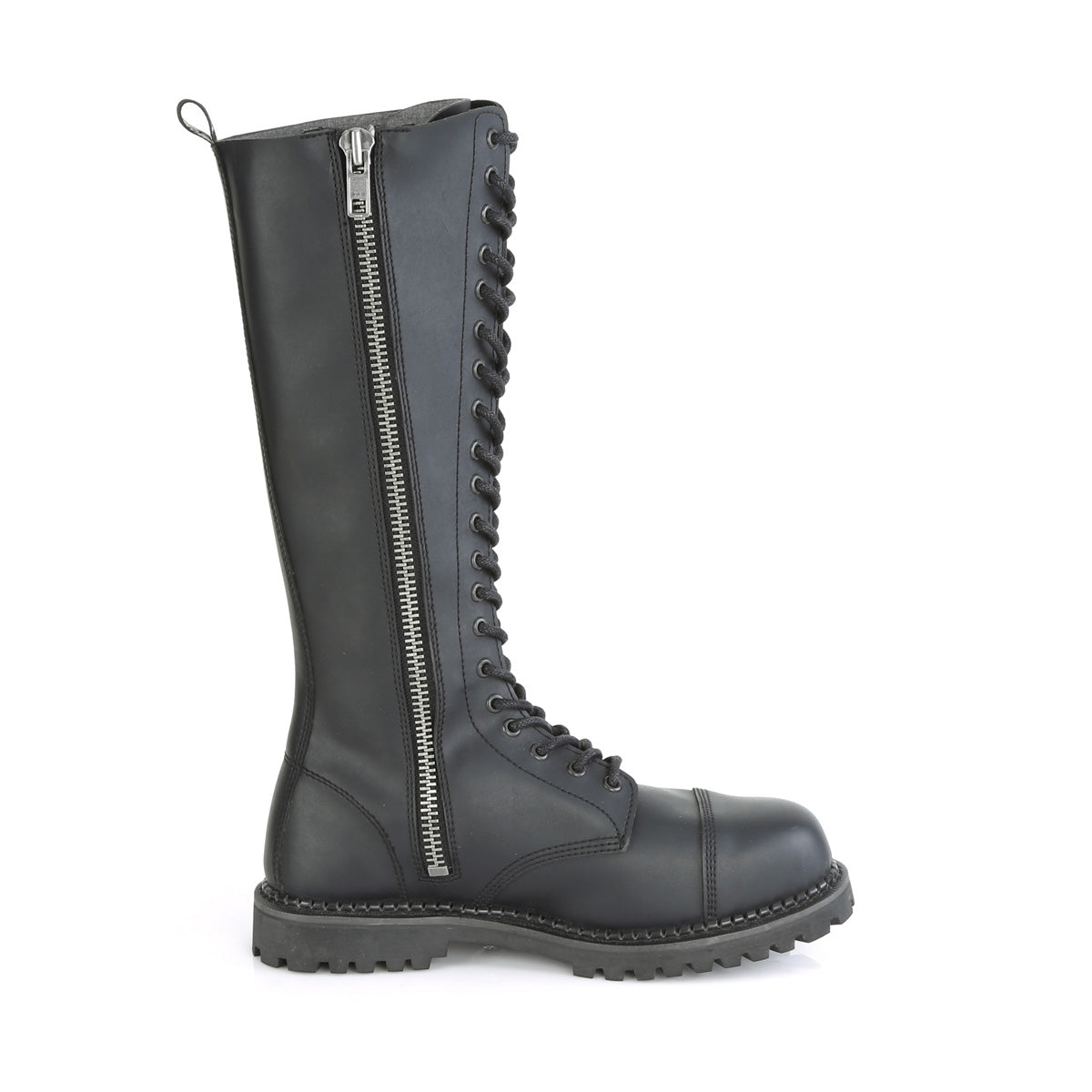 DemoniaCult Botas para hombre RIOT-20 BLK de cuero vegano