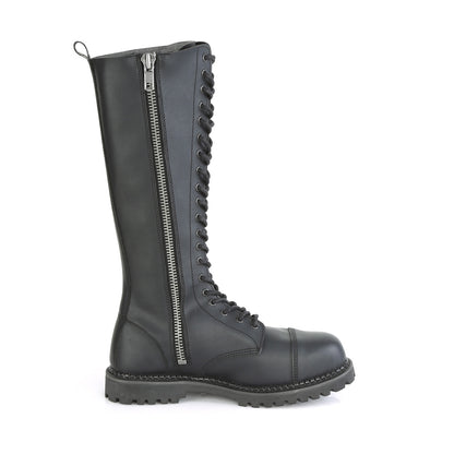 DemoniaCult Botas para hombre RIOT-20 BLK de cuero vegano