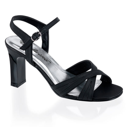 Fabulicious Sandalias para mujer ROMANCE-313 BLK SATIN PU