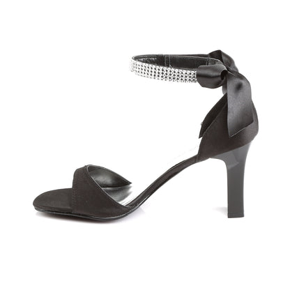 Pleaser Pink Label Bombas para mujer ROMANCE-372 BLK SATIN