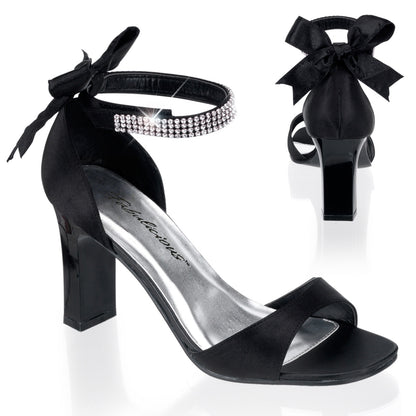 Pleaser Pink Label Bombas para mujer ROMANCE-372 BLK SATIN