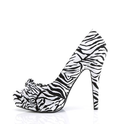 Pin Up Couture Bombas para mujer SAFARI-06 BLK-WHT ZEBRA PRIMER VELVET
