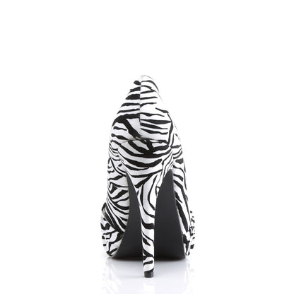 Pin Up Couture Bombas para mujer SAFARI-06 BLK-WHT ZEBRA PRIMER VELVET