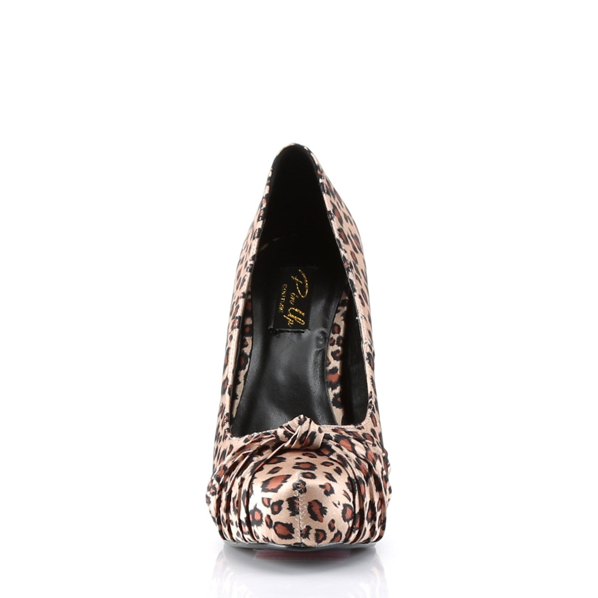 Pin Up Couture Bombas para mujer SAFARI-06 Tan leopard estampado satinado