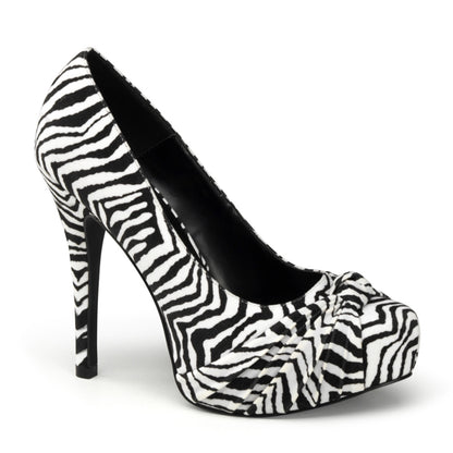 Pin Up Couture Bombas para mujer SAFARI-06 BLK-WHT ZEBRA PRIMER VELVET