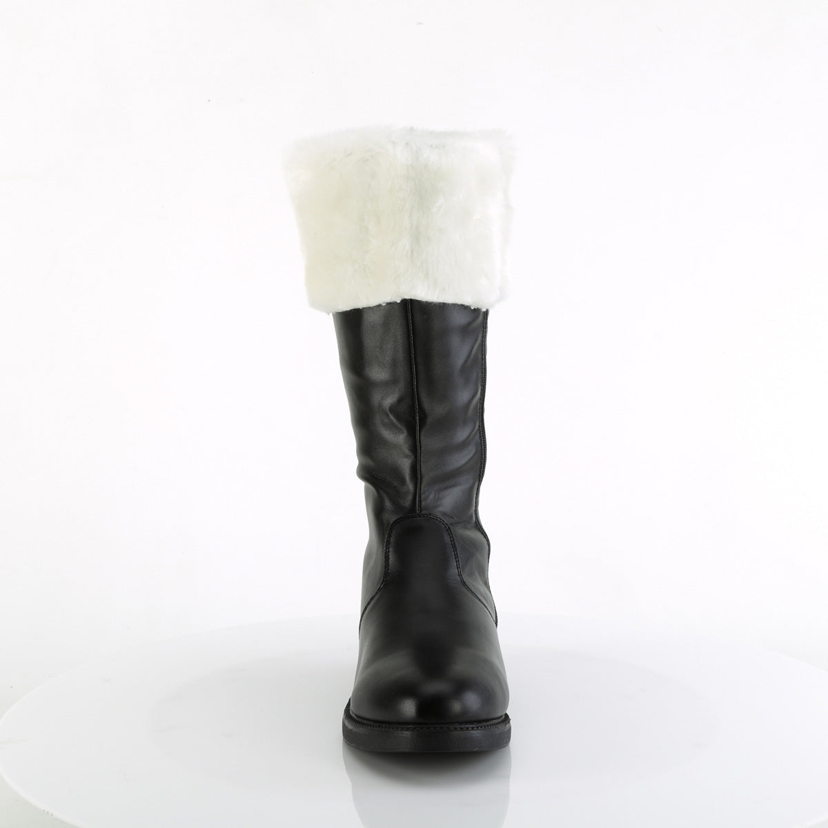 Funtasma Botas para hombre Santa-100 BLK PU-WHT FAUX PIEL