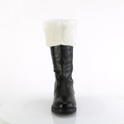 Funtasma Botas para hombre Santa-100 BLK PU-WHT FAUX PIEL