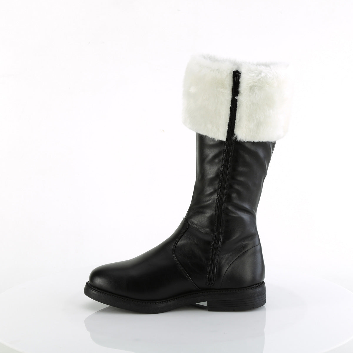 Funtasma Botas para hombre Santa-100 BLK PU-WHT FAUX PIEL