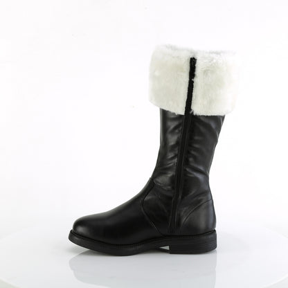 Funtasma Botas para hombre Santa-100 BLK PU-WHT FAUX PIEL
