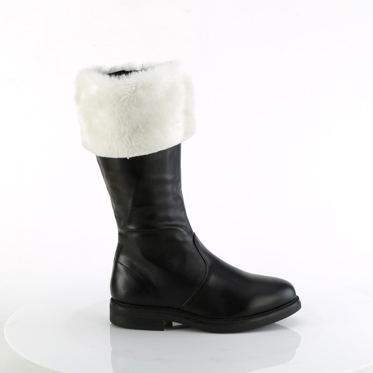 Funtasma Botas para hombre Santa-100 BLK PU-WHT FAUX PIEL