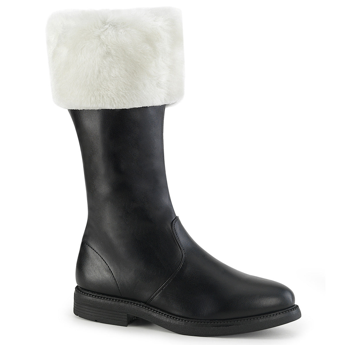 Funtasma Botas para hombre Santa-100 BLK PU-WHT FAUX PIEL