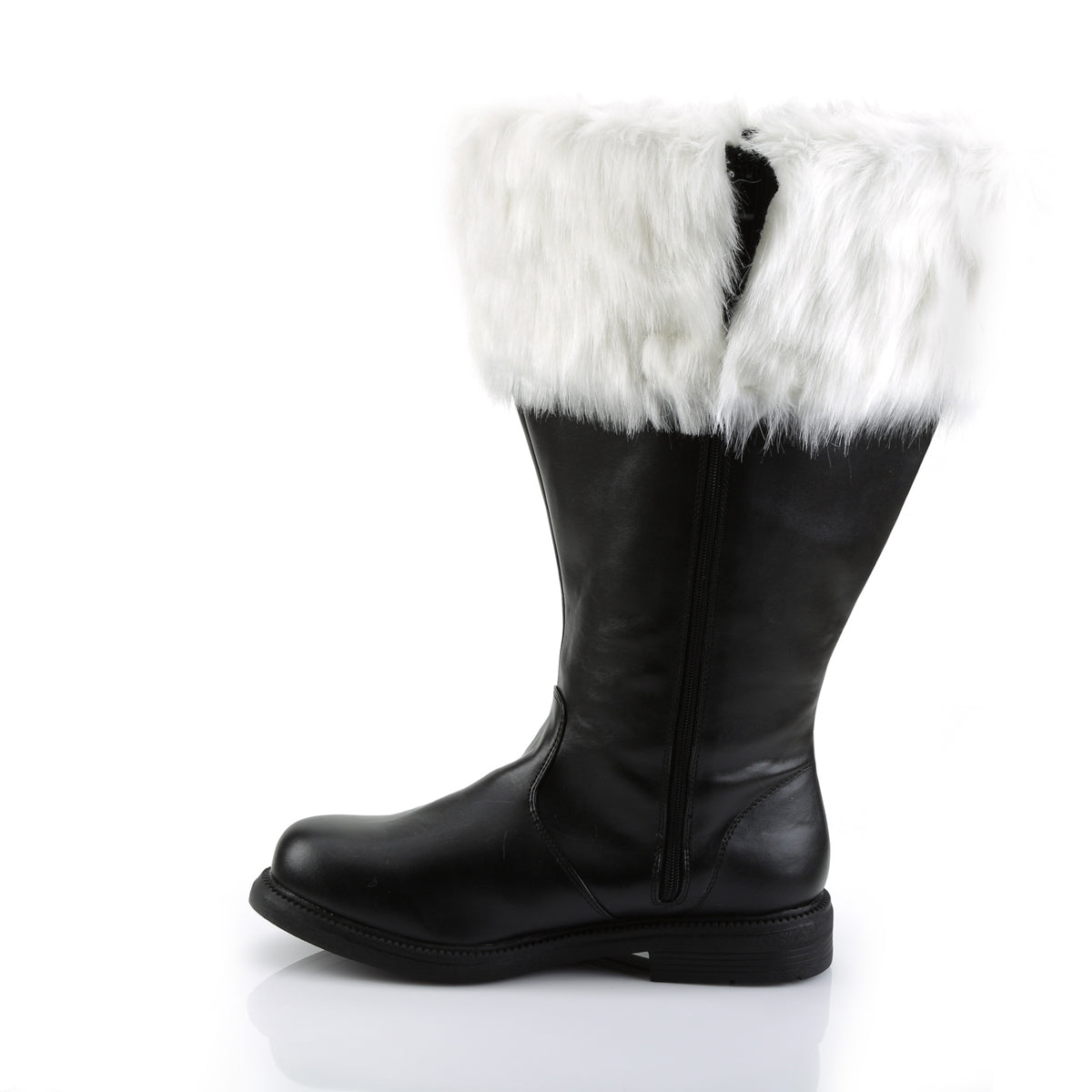 Funtasma Botas para hombre Santa-106WC BLK PU-WHT FEUX PIEL