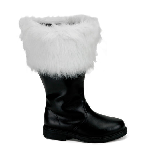 Funtasma Botas para hombre Santa-106WC BLK PU-WHT FEUX PIEL