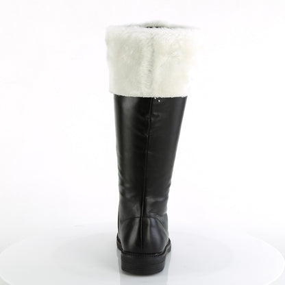 Funtasma Mens Boots SANTA-108 Blk Pu-Wht Faux Fur