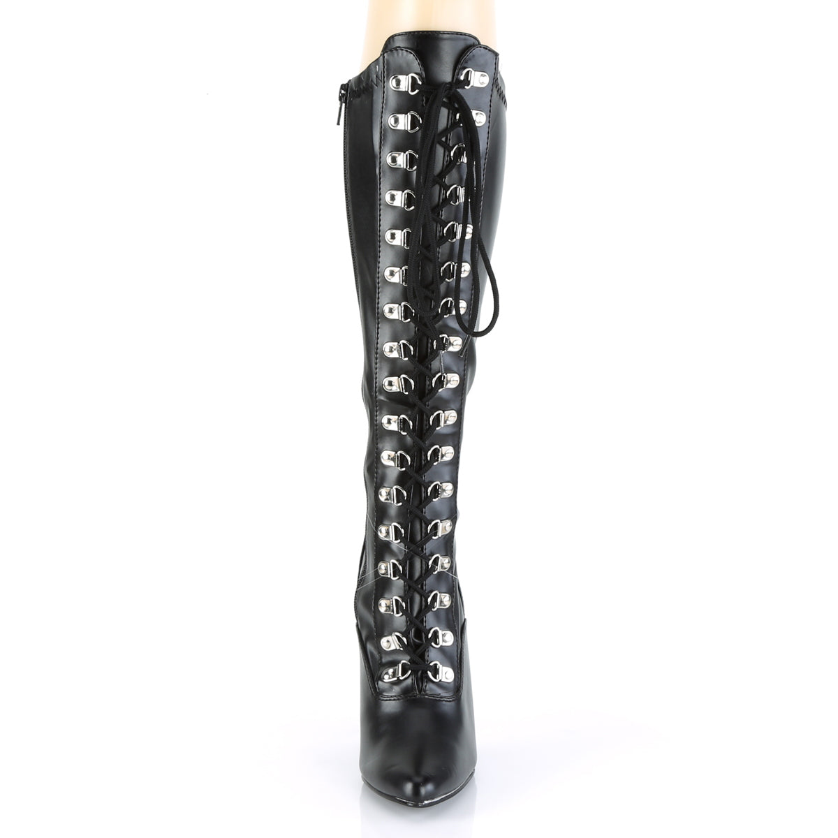 Pleaser Botas de mujer SEDUCE-2024 Blk Str Faux Cuero
