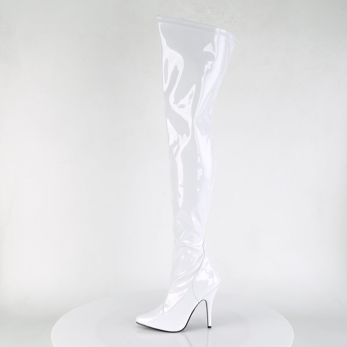 Pleaser Womens Boots SEDUCE-3000 Wht Str Pat