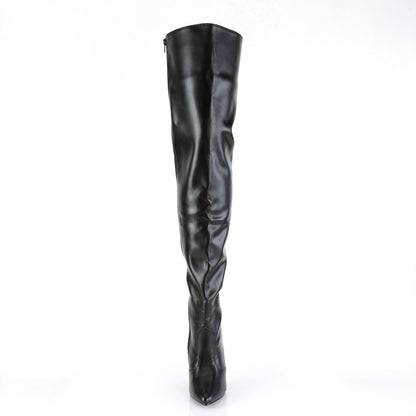 Pleaser Botas de mujer SEDUCE-3010 Blk Faux Cuero