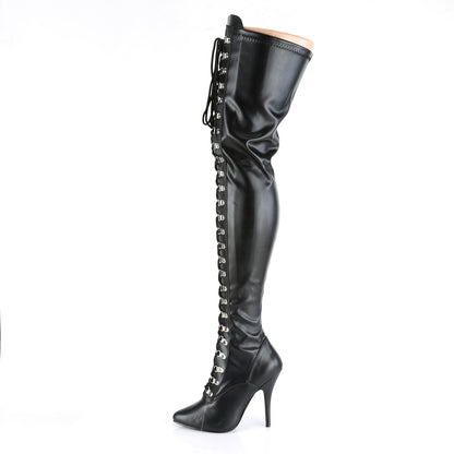 Pleaser Womens Boots SEDUCE-3024 Blk Str Faux Leather