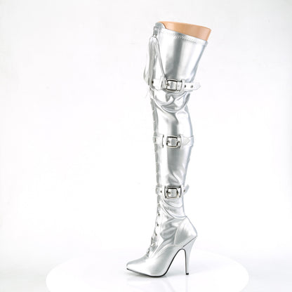 Pleaser   SEDUCE-3028 Slv Str Metallic Pu