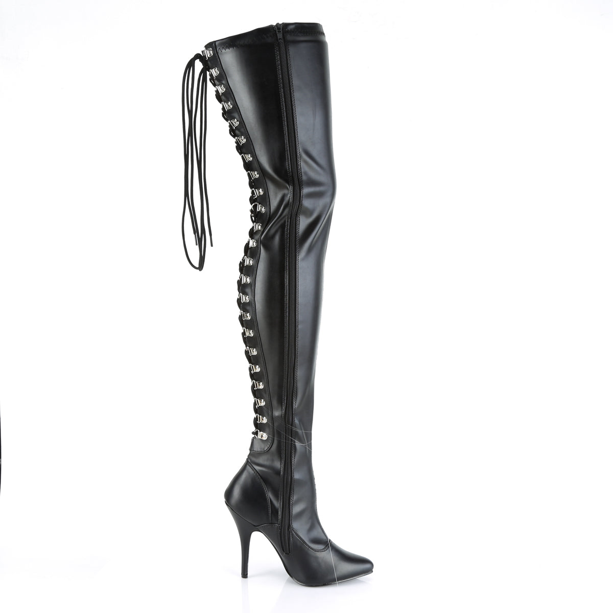 Pleaser Womens Boots SEDUCE-3063 Blk Str Faux Leather
