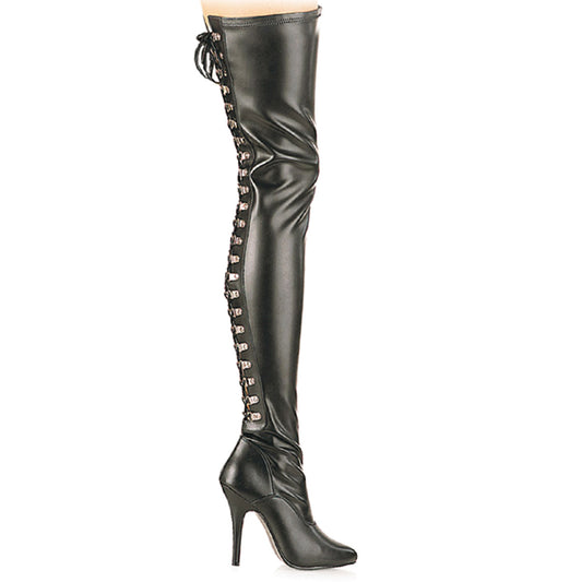 Pleaser Botas de mujer SEDUCE-3063 BLK STR Faux Cuero