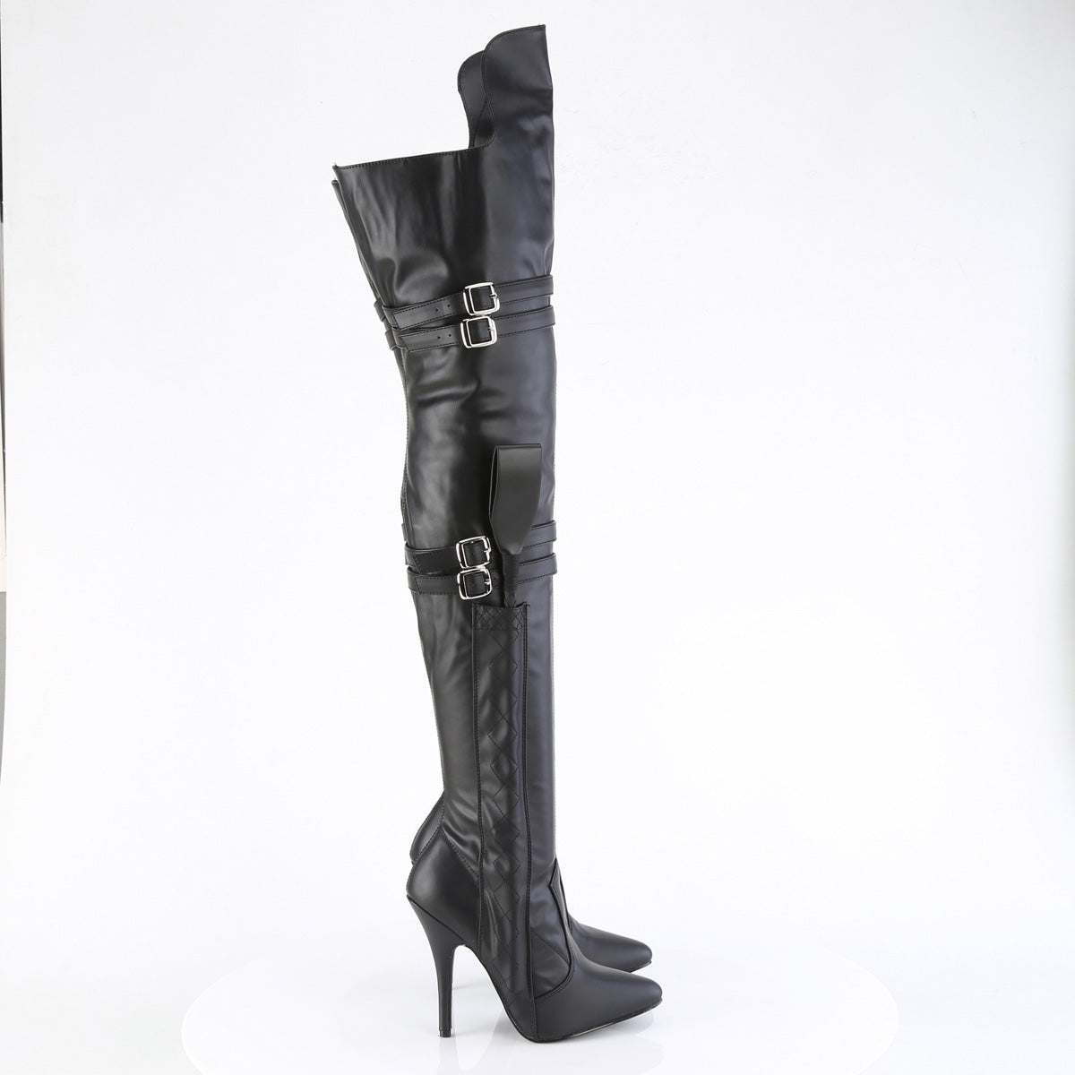 Pleaser  Boots SEDUCE-3080 Blk Str. Faux Leather