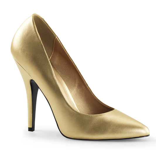Pleaser Bombas para mujer SEDUCE-420 cuero de imitación de oro