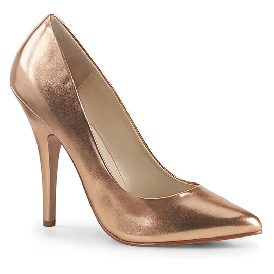 Pleaser Bombas para mujer SEDUCE-420 PU metálica de oro rosa