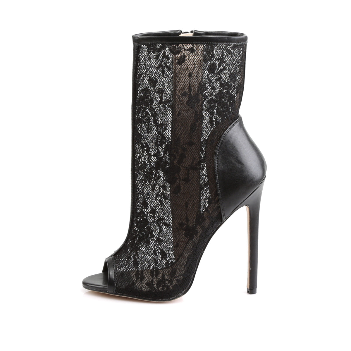Fabulicious Womens Ankle Boots SEXY-1008 Blk Pu-Lace