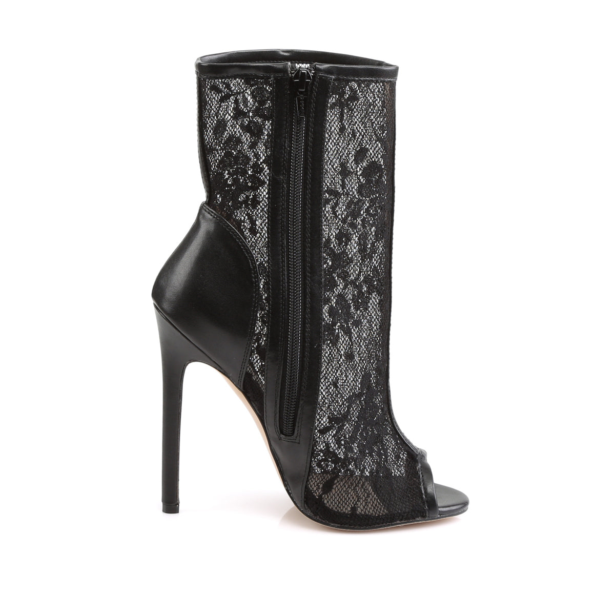 Fabulicious Womens Ankle Boots SEXY-1008 Blk Pu-Lace